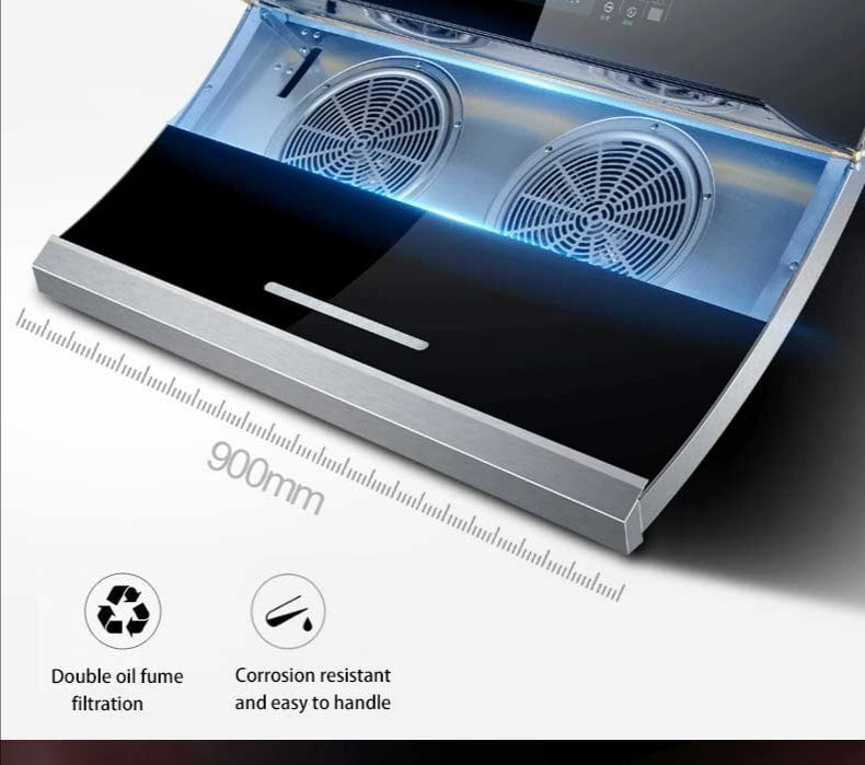 Two Motors Heater Auto Clean Gesture Control Kitchen Exhaust Range Hood Kitchen