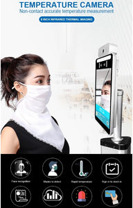 Touchless Stand Automatic Hand Sanitizer Dispenser Stand Liquid Soap Dispenser with Face Recognition Thermometer