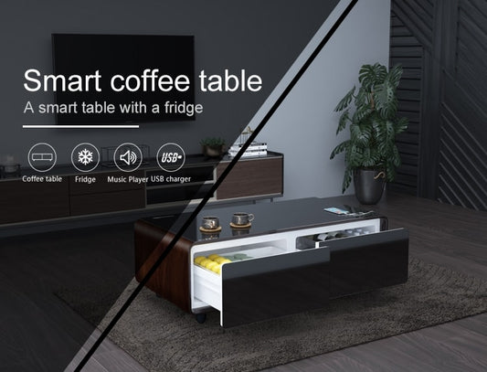 Smart Coffee Table Mini with Wireless Charging and Boiler Fridge and Freezer Function