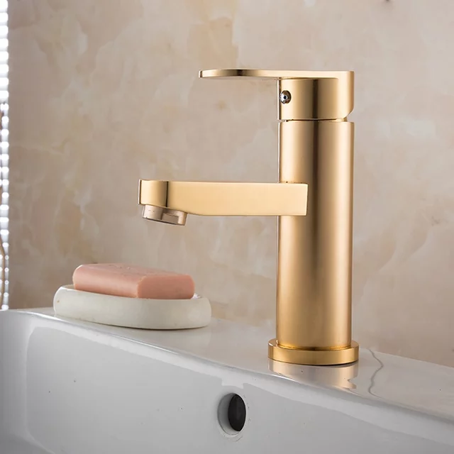 Modern Bathroom Mixed Tap Wash Sink Basin Faucet Copper