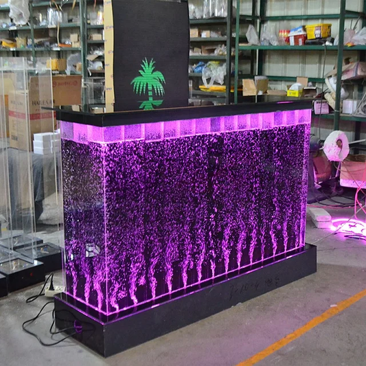 Led Illuminated Glowing Water Bubble Wall Bar Counter