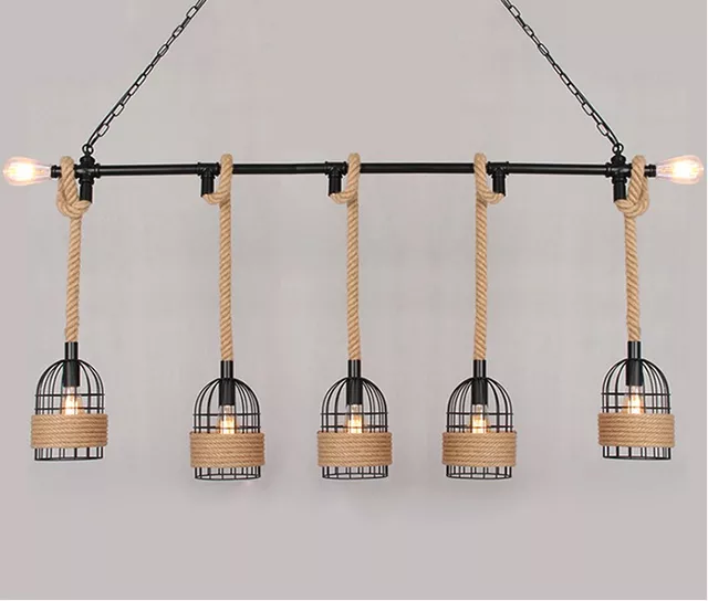 Vintage Style Bulb Guard Hanging Light Cage Pendant Light