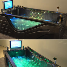 Load image into Gallery viewer, Deluxe design with jacuzzi function black acrylic bathroom bath tub
