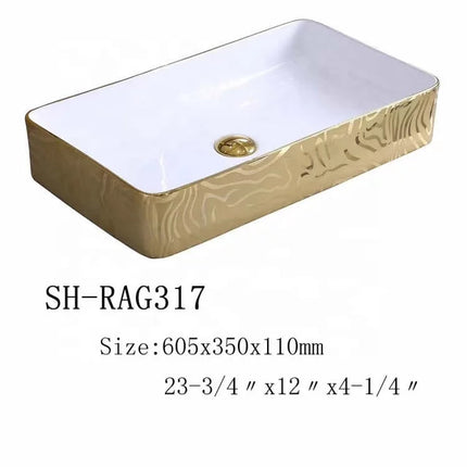 New sanitary wash basin porcelain above counter gold design bathroom sinks