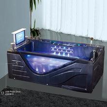 Lade das Bild in den Galerie-Viewer, Deluxe design with jacuzzi function black acrylic bathroom bath tub
