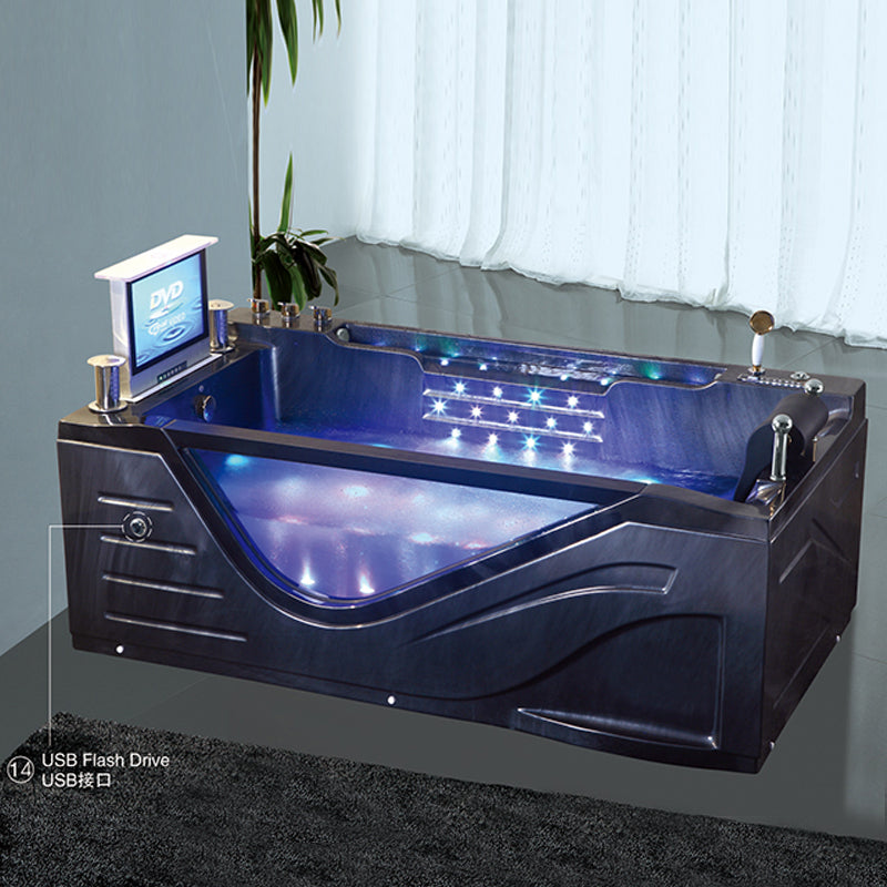 Deluxe design with jacuzzi function black acrylic bathroom bath tub