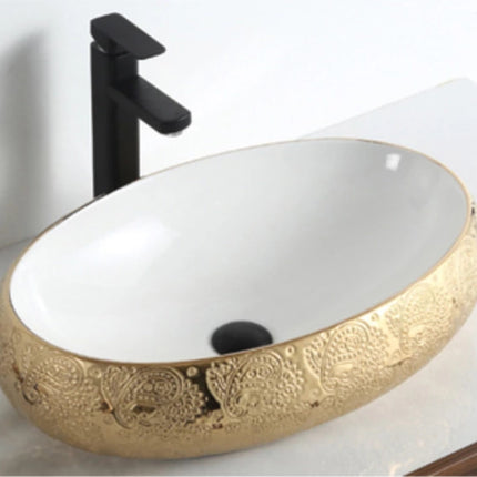 New sanitary wash basin ceramic above counter gold design bathroom sinks