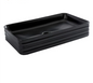 Porcelain Rectangular Black Sink Ribbed Detail Modern Bathroom Style Washing Basin Sink