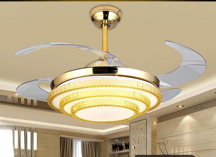 2020 New Design Clear Blades Ceiling Fan With Light And Remote Control