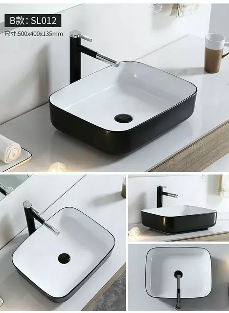 Black and white Ceramic basin