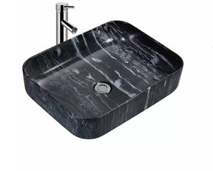 Black Marble Wash Basin Bathroom Vessel Sinks