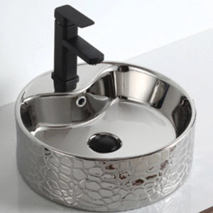 Silver coated ceramic bathroom accessories wash basin