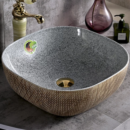 Lavabo sculptural rond à poser, design WC, lave-mains, vasque en céramique.