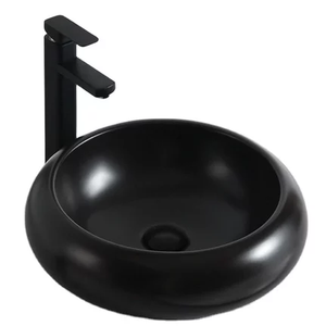 Matte black Ceramic art basin