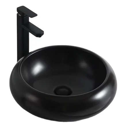 Matte black Ceramic art basin