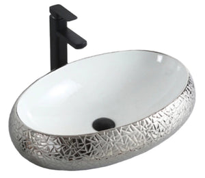 Silver coated ceramic bathroom accessories wash basin