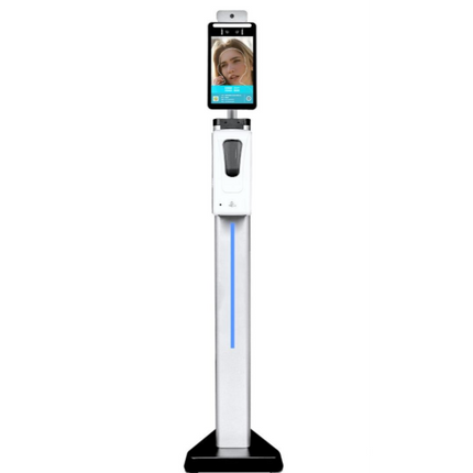 Touchless Stand Automatic Hand Sanitizer Dispenser Stand Liquid Soap Dispenser with Face Recognition Thermometer