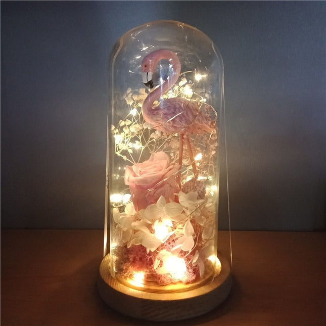 Preserved Roses Pink Flamingo