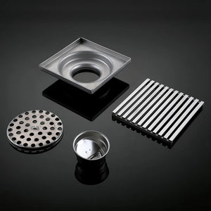 Stainless Steel Anti-odor Square Shower Floor Drain Quick Drainage Bathroom Floor Trap Grating Strainer