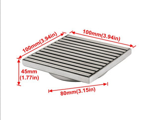 Stainless Steel Anti-odor Square Shower Floor Drain Quick Drainage Bathroom Floor Trap Grating Strainer