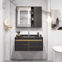 Lade das Bild in den Galerie-Viewer, Bathroom Accessories Cabinet Black and Gold Faucet not Included
