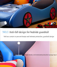 Cargar imagen en el visor de la galería, Kids Car Bed with Bluetooth Speaker
