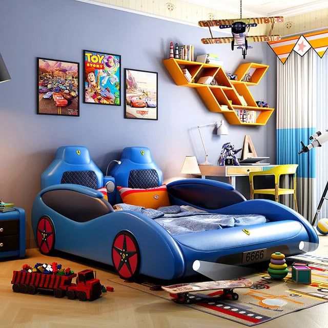 Kids Car Bed with Bluetooth Speaker