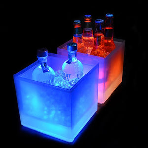 Multi color led light ice bucket