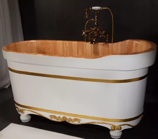 LUXURY Golden Sauna Wood Bathtub