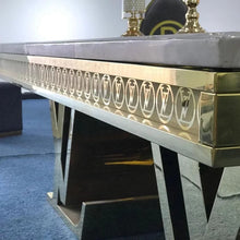 Load image into Gallery viewer, Luxury LV Style Marble Stainless Steel Gold Electroplating Dining Table
