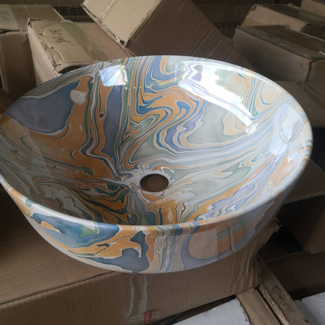 Basin Ceramic Marble Design 16inch by 16inch