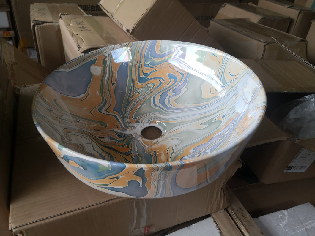 Basin Ceramic Marble Design 16inch by 16inch