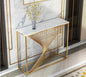 Iron Console Table White and Gold Painted