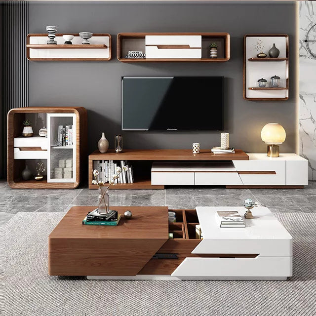 Luxury TV Stand Set with Center Table 6 Sets