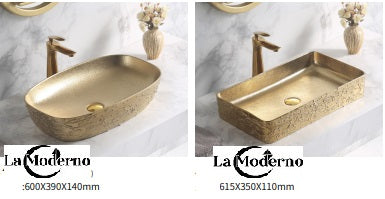 Ceramic bathroom accessories wash basin Gold Rustic