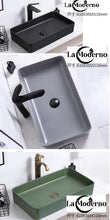 Cargar imagen en el visor de la galería, Bathroom Accessories Ceramic Hand Wash Basin Black Matt Wash Sink
