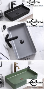 Bathroom Accessories Ceramic Hand Wash Basin Black Matt Wash Sink