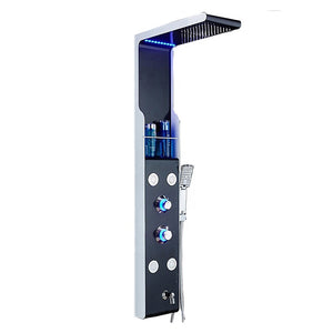 Wall mounted hydro massage shower panel led with pump