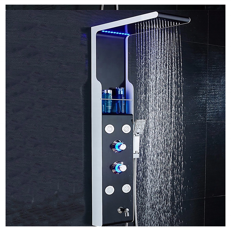 Wall Mounted Hydro Massage Shower Panel Led with Pump