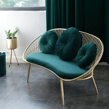 Lade das Bild in den Galerie-Viewer, Simple modern iron sofa chair milk tea shop double creative leisure sofa chair velvet leisure chair
