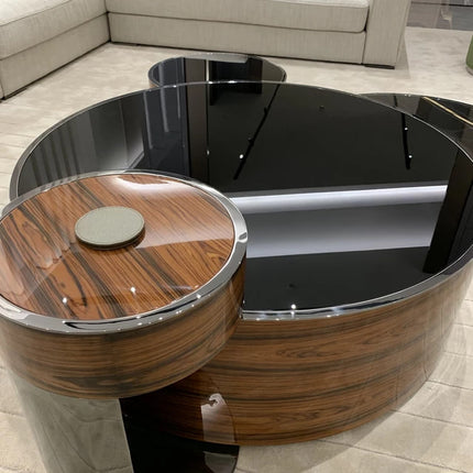 GlassSleek 1200mm×405mm Stainless Steel Frame Coffee Table