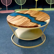 Load image into Gallery viewer, SMALL Center TABLE SOLID WOOD Made of Resin and stainless steel
