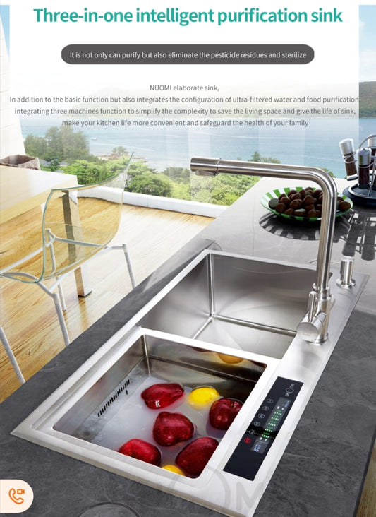 Intelligent Touch Screen Kitchen Sink with Vegetable Purification