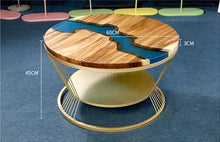 Load image into Gallery viewer, SMALL Center TABLE SOLID WOOD Made of Resin and stainless steel
