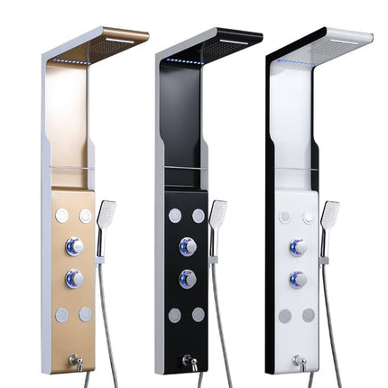 Wall Mounted Hydro Massage Shower Panel Led with Pump