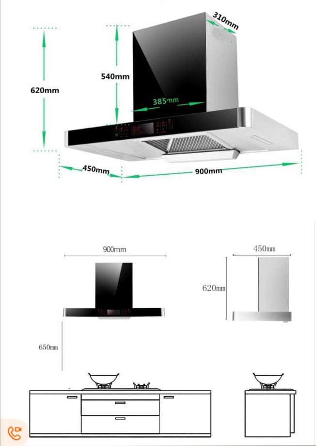T-type Top Suction Range Hood Automatic Cleaning Range Hood European Touch