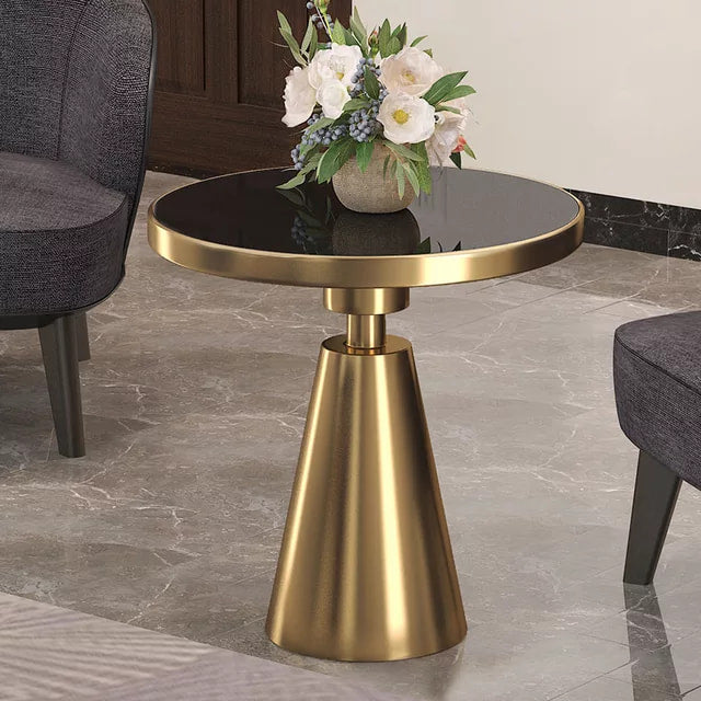 Luxury marble top gold small round table hotel coffee side table