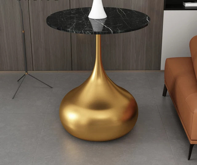 Luxury Gold Black side table stainless steel Electroplating Living Room Table