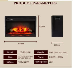 Electric fireplace decor mirror 3d led steel electric fireplace 26 inch