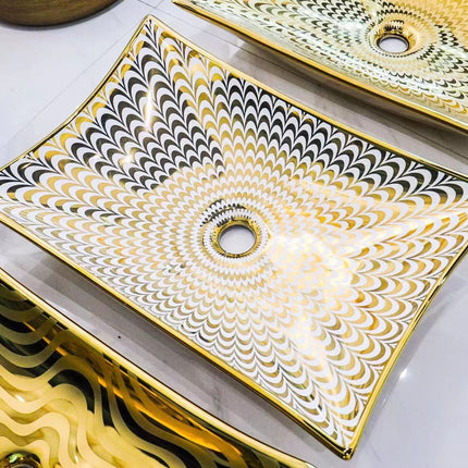 Bathroom luxury modern  design ceramic hand wash basin